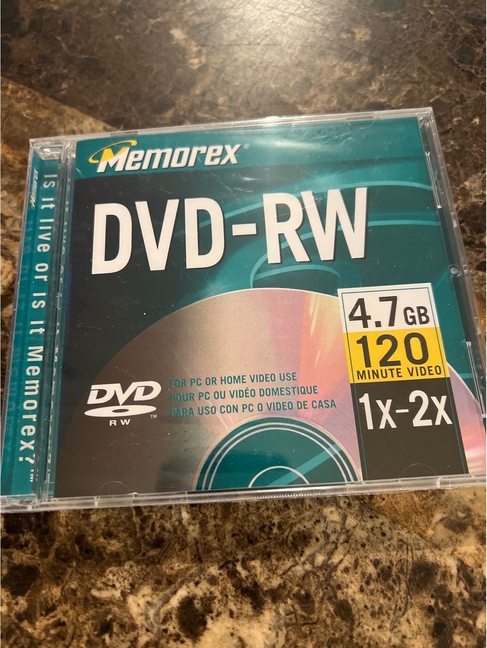Memorex DVD-RW 4.7GB Rewritable Disc 120 Minute Video 1x-2x Speed